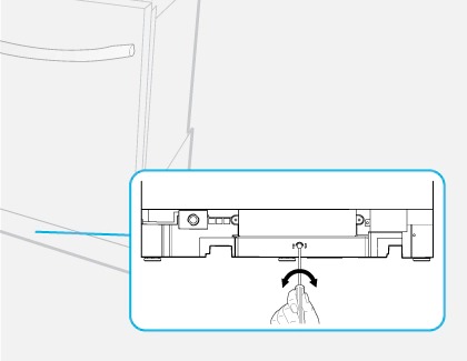A illustration showing the proper door clearance