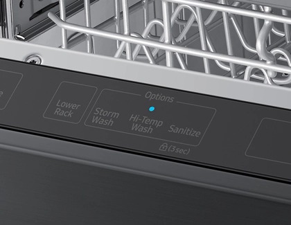 Hi-Temp selected on Samsung Dishwasher