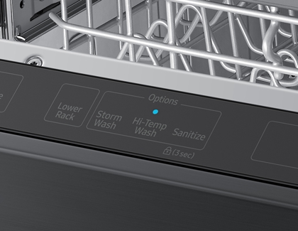 Hi-Temp selected on Samsung Dishwasher