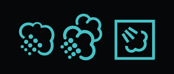 Steam and wrinkle care icons.