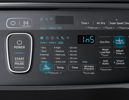 Demonstration of which two buttons to press and how InS will appear on the display