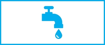 Blue icon of a faucet dripping water, representing a running water sound.