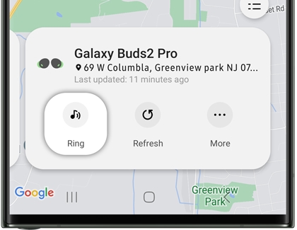 Navigate and Ring options in the Galaxy Wearable app