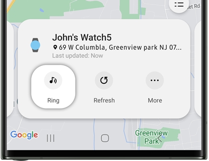 Ring option highlighted on SmartThings Find