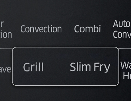 Microwave grill and slim fry buttons