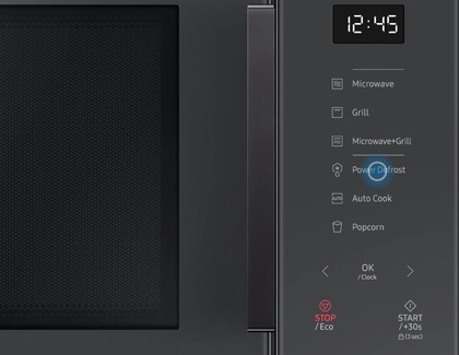 Power Defrost button highlighted