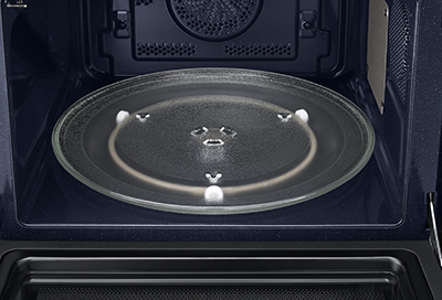 Turntable inside of a Samsung microwave