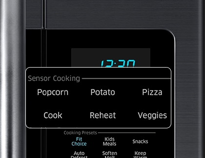 Sensor Cook options on a Microwave