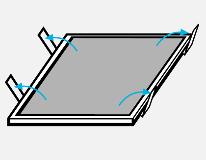Illustration of spring clips on the grease filter