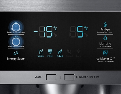 Refrigerator showing the step to turn on Sabbath mode
