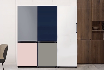 BESPOKE Refrigerator with different colored panels