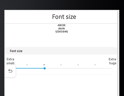Adjust font size option screen