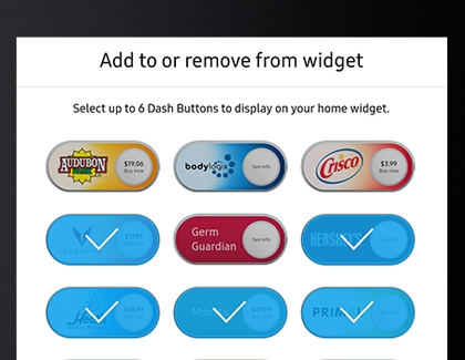 Selected Amazon Dash buttons