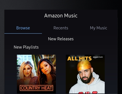 The Amazon Music app on the Family Hub