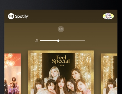 Samsung smart fridge playing music on Spotify