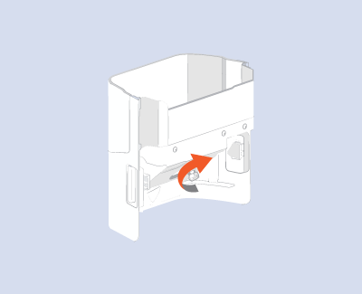 Samsung refrigerator showing ice bucket being slid back into place.
