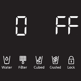 Samsung refrigerator shows code OF OF, O FF, or scrolling bars 