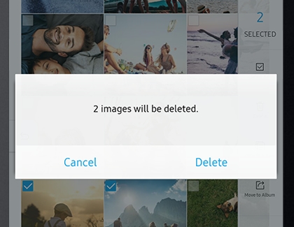 2 images will be deleted with Delete option displayed