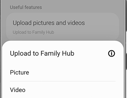Picture and Video options under Upload pictures and videos