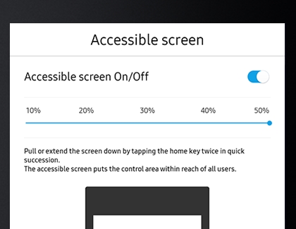 Accessible screen switched on with Family Hub