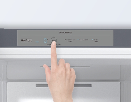 Pressing the Temp button on a Samsung convertible refrigerator
