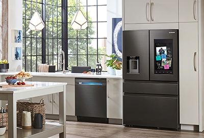 Refrigerator in kitchen