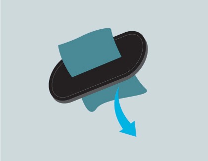 Illustration of the wick being reinserted back in the mop
