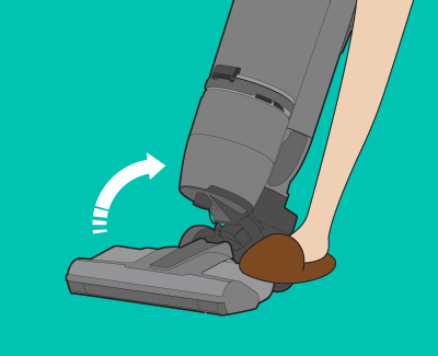Tilt upright vacuum back