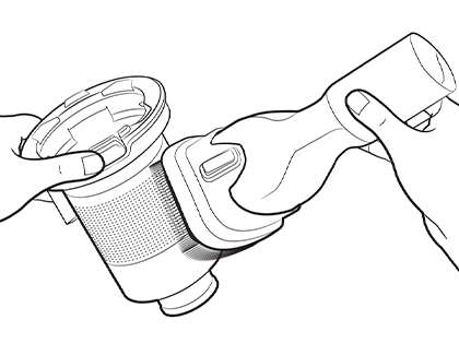 Hand removing the dust on the metal mesh grille filter with the Combination Tool