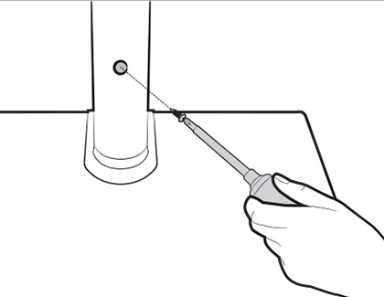 Vacuum stand pipe with hand holding screwdriver