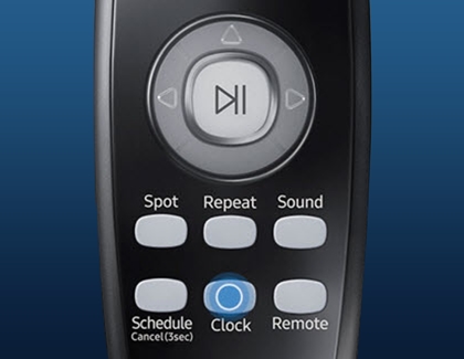 POWERbot remote with Clock button highlighted