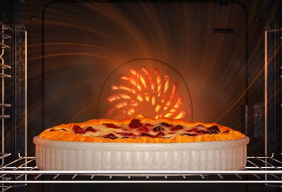 Pie being baked in a Samsung convection oven