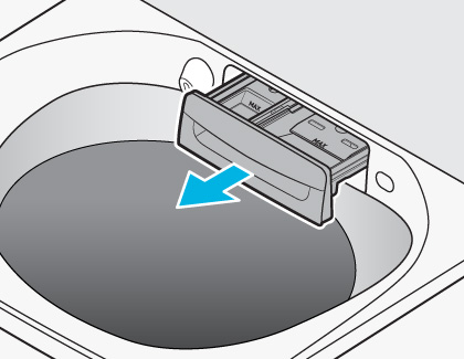 Illustration of detergent drawing being pulled out