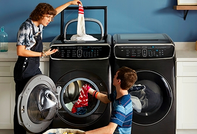 Teens using a Samsung Washer and Dryer