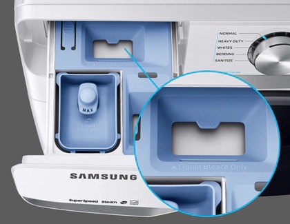 Bleach compartment on a Front Load model
