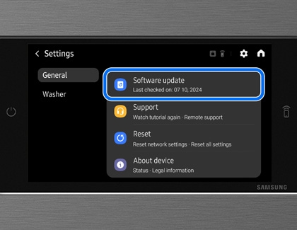 Software update highlighted in Settings