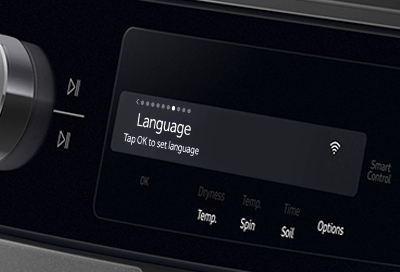 Samsung Washing Machine with Language option selected