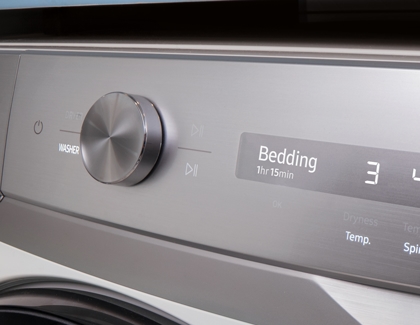 Samsung Washer showing Bedding settings