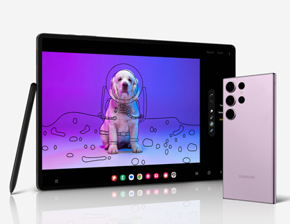 Galaxy S23 Ultra and Editing image on Galaxy Tab S9