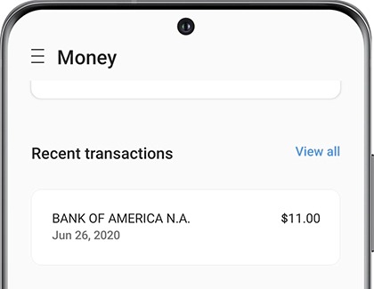 Recent transactions in the Samsung Pay app