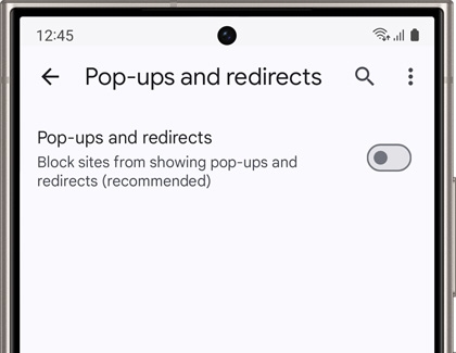 Pop-ups and redirects with the switch disabled in Chrome settings