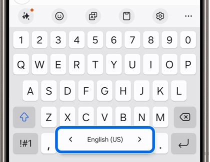 The space bar swipe on the Samsung keyboard highlighted