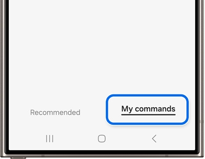 My commands highlighted in the Bixby app