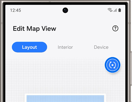 Rotate icon highlighted in Edit Map View screen on a Galaxy phone