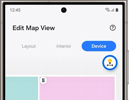 Device size icon highlighted in Edit Map View screen on a Galaxy phone