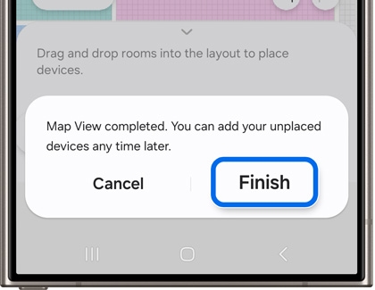 Finish highlighted in Map View completed prompt