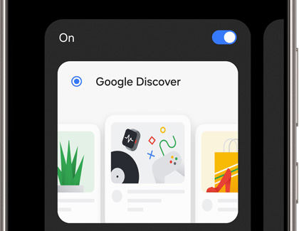 Google Discover chosen on a Galaxy phone