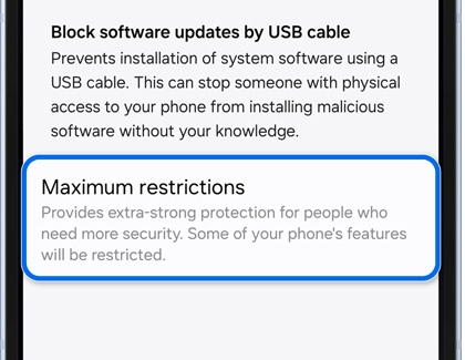 Maximum restrictions highlighted in Auto Blocker settings