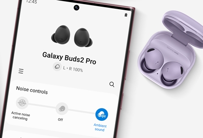 Galaxy Buds2 Pro connected to Wearables app on Galaxy phone