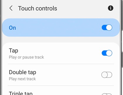 Touch control settings